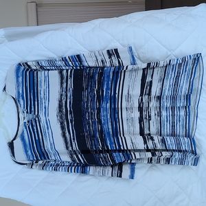 cj banks 2x tunic in white, blue and black